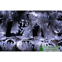 Светодиодный уличный занавес 2*6 м, 1200 холодно белых LED ламп, мерцание, прозрачный СИЛИКОН, соединяемый, IP65 (LEON LED)