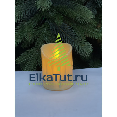 Светодиодная свеча (имитация мерцающего пламя) D 70 mm арт. DS - 7012P