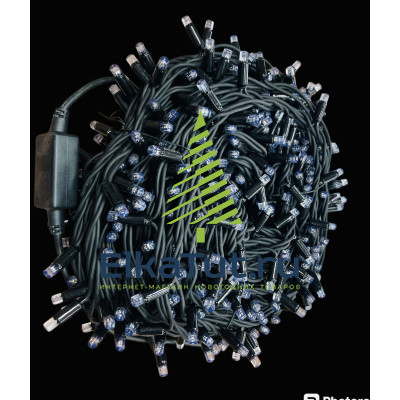 Светодиодная гирлянда нить 500 тепло-белых LED ламп 50 м, с мерцанием, черный КАУЧУК, соединяемая, IP65 (CEI LED) - ART: 500HWW+F