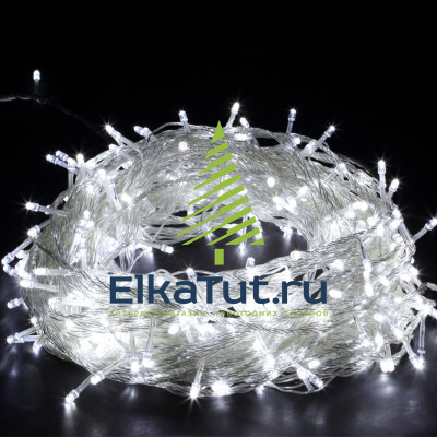 Светодиодная уличная гирлянда 24V 100 холодно белых LED ламп, 10 м, статика, белый ПВХ, соединяемая, IP54 Светодиодная уличная гирлянда 24V 100 холодно белых LED ламп, 10 м, статика, белый ПВХ, соединяемая, IP54