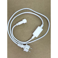 Сетевой шнур с выпрямителем 2А, белый провод 1,5 м. IP-65 арт. K-7011