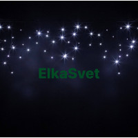 Светодиодная уличная гирлянда Бахрома 5*0.7 м, 150 белых LED ламп с мерцанием, черный каучук, соединяемая, IP65 (LEON)