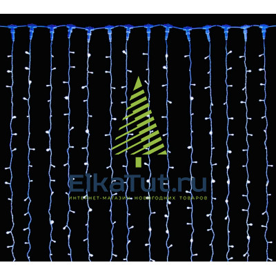 Светодиодный занавес для улицы 3.0*3.0м., 600 холодно-белых LED ламп,Статика, белый Каучук, соединяемый, IP65 арт.: w.03.6w.600+