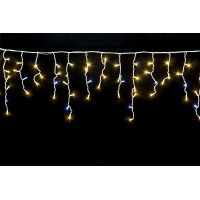Светодиодная уличная бахрома 3.0*0.6, 100 тепло-белых LED ламп, с белым мерцанием, белый КАУЧУК, соединяемая, IP65 (WIN LED)