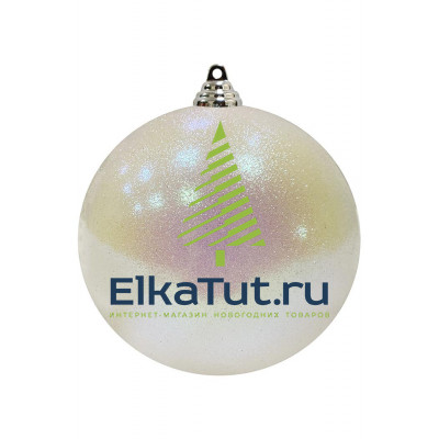 Шар пластиковый глиттер 30 cм., белый, ElkaTut Шар пластиковый глиттер 30 cм., белый, ElkaTut
